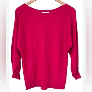 Women's Red Long Sleeve Boatneck Sweater